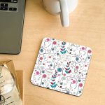 white flowers -coaster