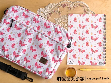 Pink butterfly - 15.6 inch bag