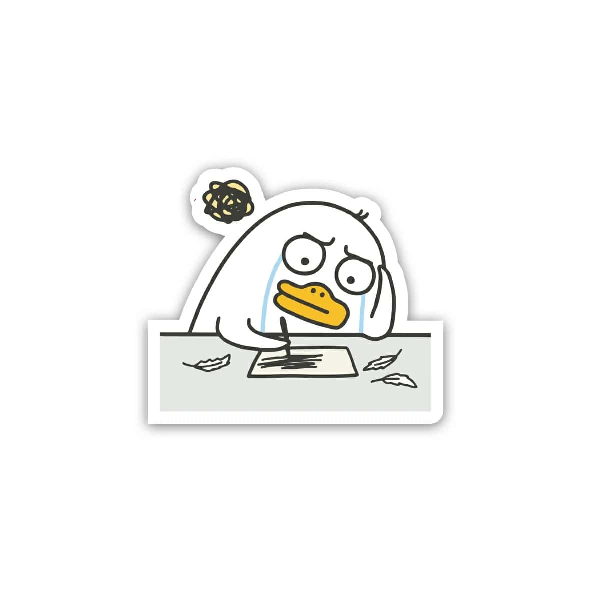 7KNcyC1iSmWuz3ifo2GK3EsEsQIfOaZdJ8f2q0Wn.jpg Duck studying and crying- Sticker - الصورة 1