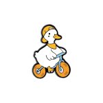 Duck rides bicycle -Metal
