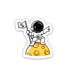 Astronaut with flag sticker