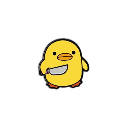Duck with a knife gray -lapel pin