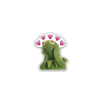Kermit Frog meme hearts- sticker