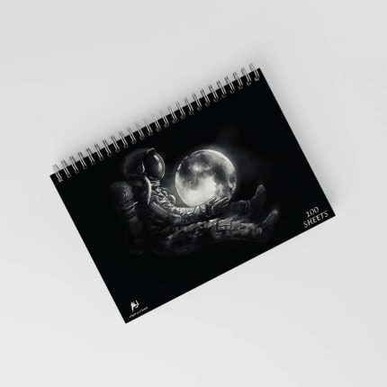 Astronaut holds the moon -note