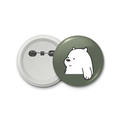We Bare Bear Three Bears 3 Bears green- blastic badge