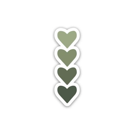 Grean Hearts- Sticker