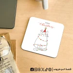 cat loves christmas tree 3 -coaster
