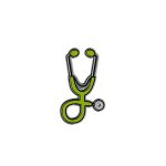 Mini Stethoscope silver & green -Metal