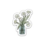 Green Flowers in vase- Sticker