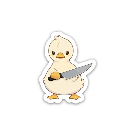 Duck  knief white- Sticker