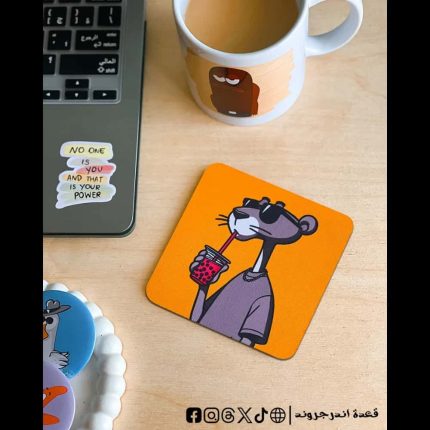 Tiger drinking juice -coaster