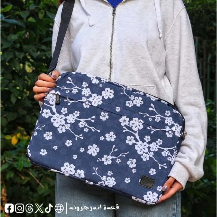 Navy Flowers Laptop Sleeve -15.6 inch bag