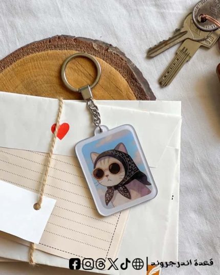 Cat with sunglasses -key chain
