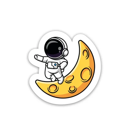Astronaut with moon sticker