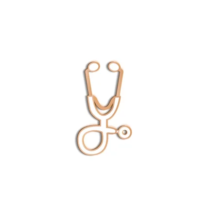 Mini Stethoscope gold & white -Metal