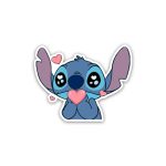 Stitch heart Cartoon- Sticker