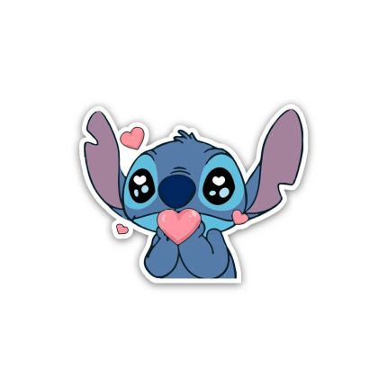 Stitch heart Cartoon- Sticker