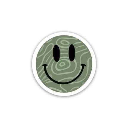 Smiley Green Face- Sticker