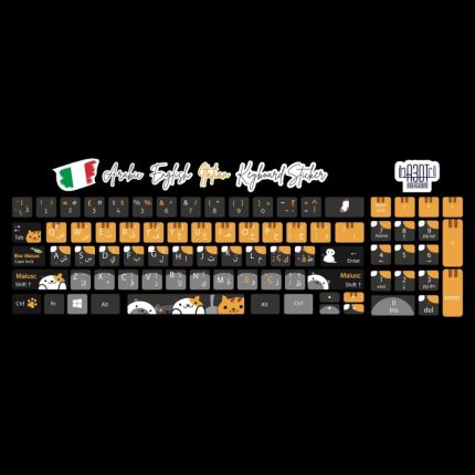 Cats (Arabic - English- Italian)- keyboard sticker