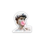David statue with bubble gum- Sticker