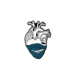 Whale Heart  -lapel pin