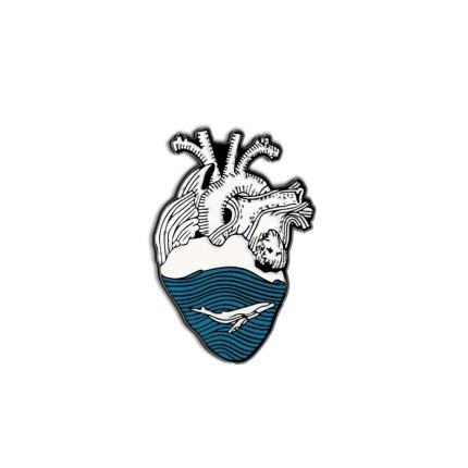 Whale Heart  -lapel pin