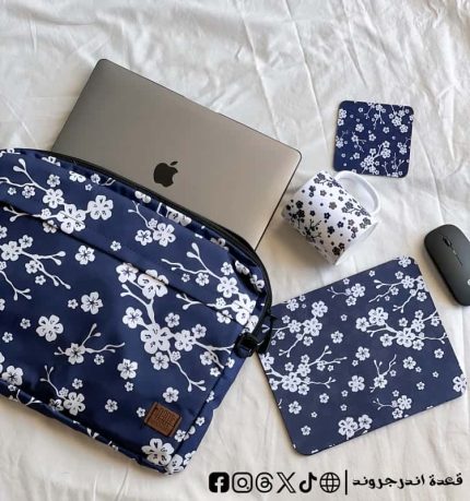 navy flowers set - 15.6 inch bag