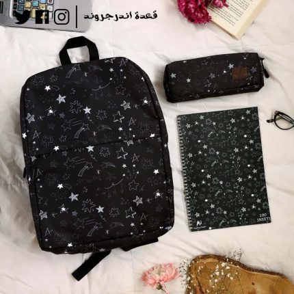 Black stars Backpack -Set