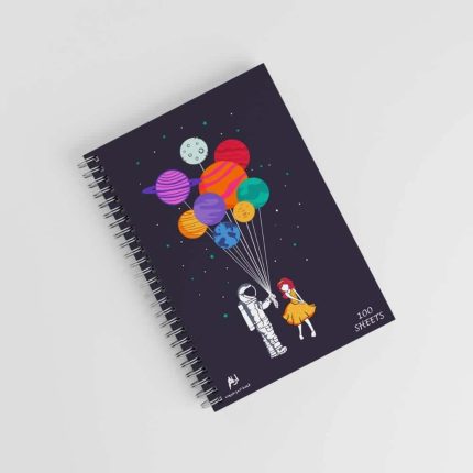 Astronaut Balloon Planet boy & girl -note