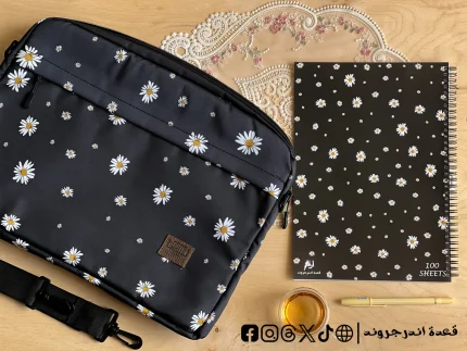 Black daisy - 15.6 inch bag