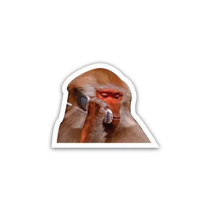 Funny Monkey Phone Call- Sticker