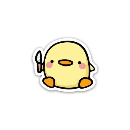 Duck  Cute knief- Sticker